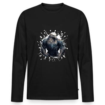 Eagle Muscles Musculation Bête - T-shirt manches longues Premium bio Homme - noir - Devant - Nico (187cm)
