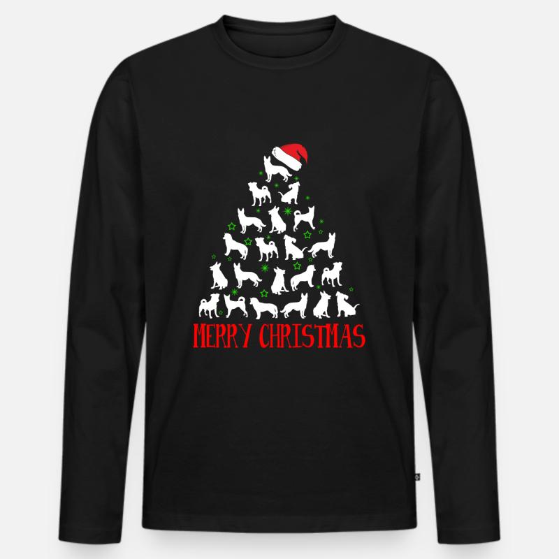 Merry Christmas - Männer Premium Bio Langarmshirt - Schwarz