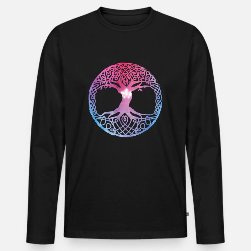 Lebensbaum Symbol - Männer Premium Bio Langarmshirt - Schwarz