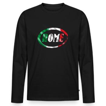 Rome Italy rom Rom Italien - Männer Premium Bio Langarmshirt - Schwarz - Vorne - Nico (187cm)