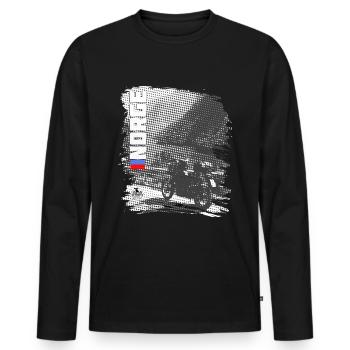 Norwegen - Motorrad - Männer Premium Bio Langarmshirt - Schwarz - Vorne - Nico (187cm)