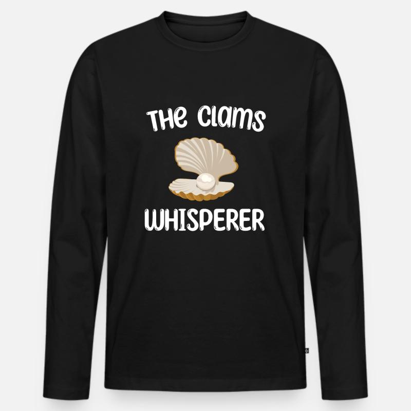 Muschel Flüsterer - Männer Premium Bio Langarmshirt - Schwarz