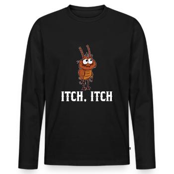 Flea Itch Itch - Men's Premium Organic Long Sleeve Shirt - black - Front - Nico (187cm)