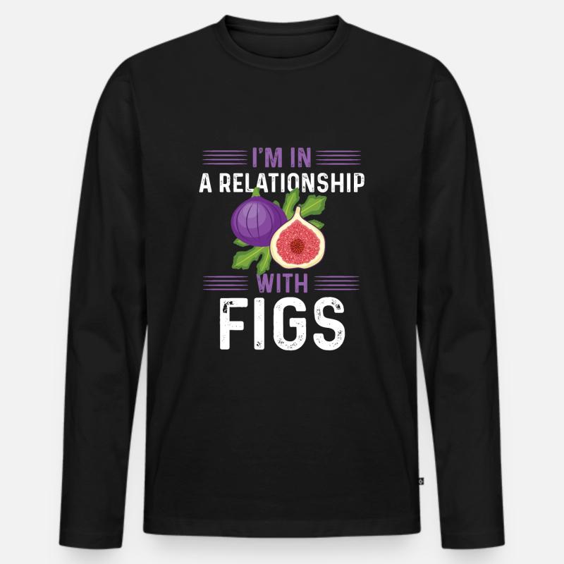 Feigen Geschenk - Männer Premium Bio Langarmshirt - Schwarz
