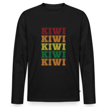 Kiwi - Men's Premium Organic Long Sleeve Shirt - black - Front - Nico (187cm)