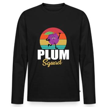 Escouade Prune - T-shirt manches longues Premium bio Homme - noir - Devant - Nico (187cm)
