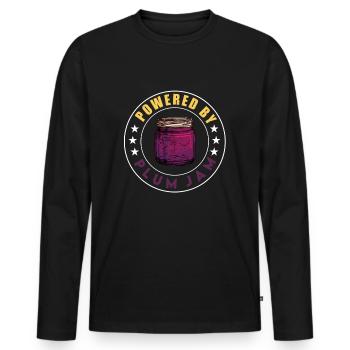 Dicton de purée de prunes - T-shirt manches longues Premium bio Homme - noir - Devant - Nico (187cm)