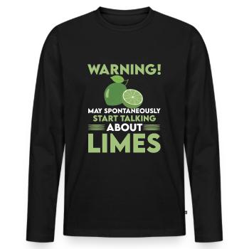 Limette Liebhaber - Männer Premium Bio Langarmshirt - Schwarz - Vorne - Nico (187cm)