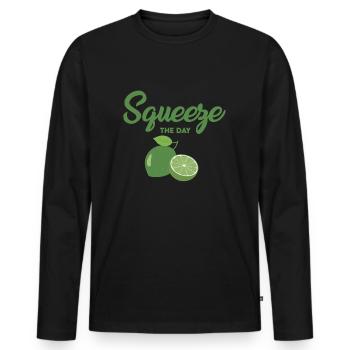 Lime - Men's Premium Organic Long Sleeve Shirt - black - Front - Nico (187cm)