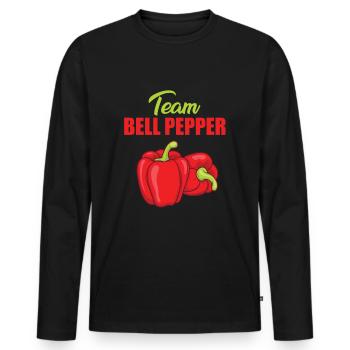 Team Paprika - Men's Premium Organic Long Sleeve Shirt - black - Front - Nico (187cm)