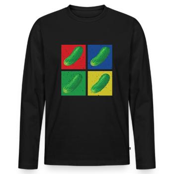 Gurken - Männer Premium Bio Langarmshirt - Schwarz - Vorne - Nico (187cm)
