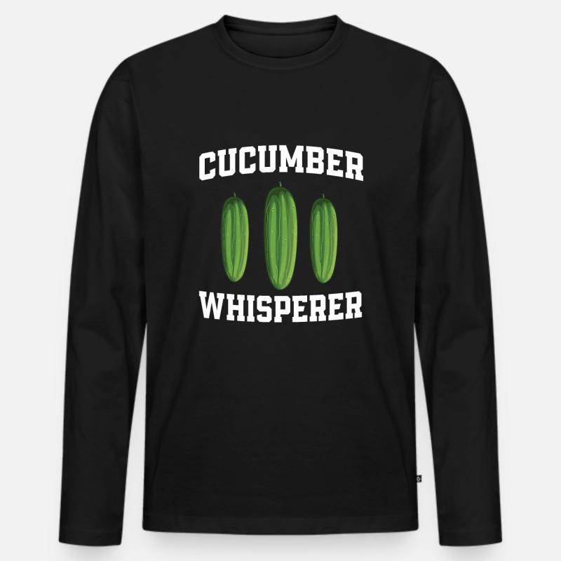 Gurken Flüsterer - Männer Premium Bio Langarmshirt - Schwarz