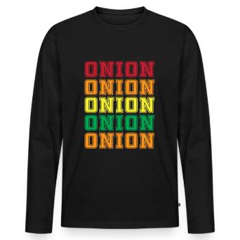 Oignon - T-shirt manches longues Premium bio Homme - noir - Devant - Nico (187cm)