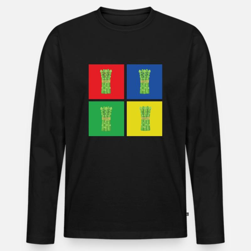 Spargel Geschenk - Männer Premium Bio Langarmshirt - Schwarz