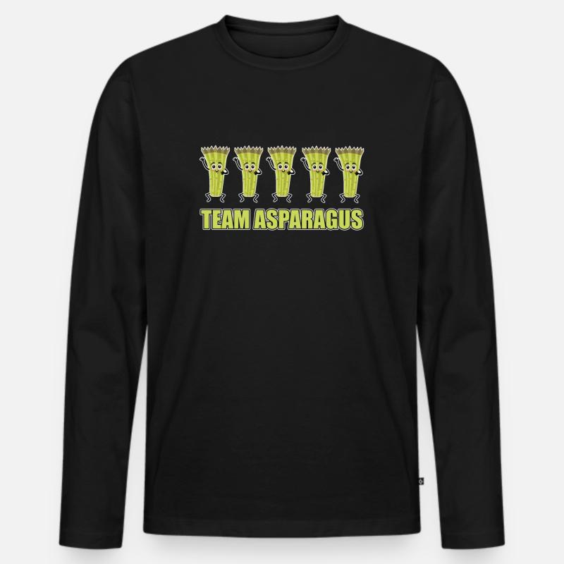 Team Spargel - Männer Premium Bio Langarmshirt - Schwarz