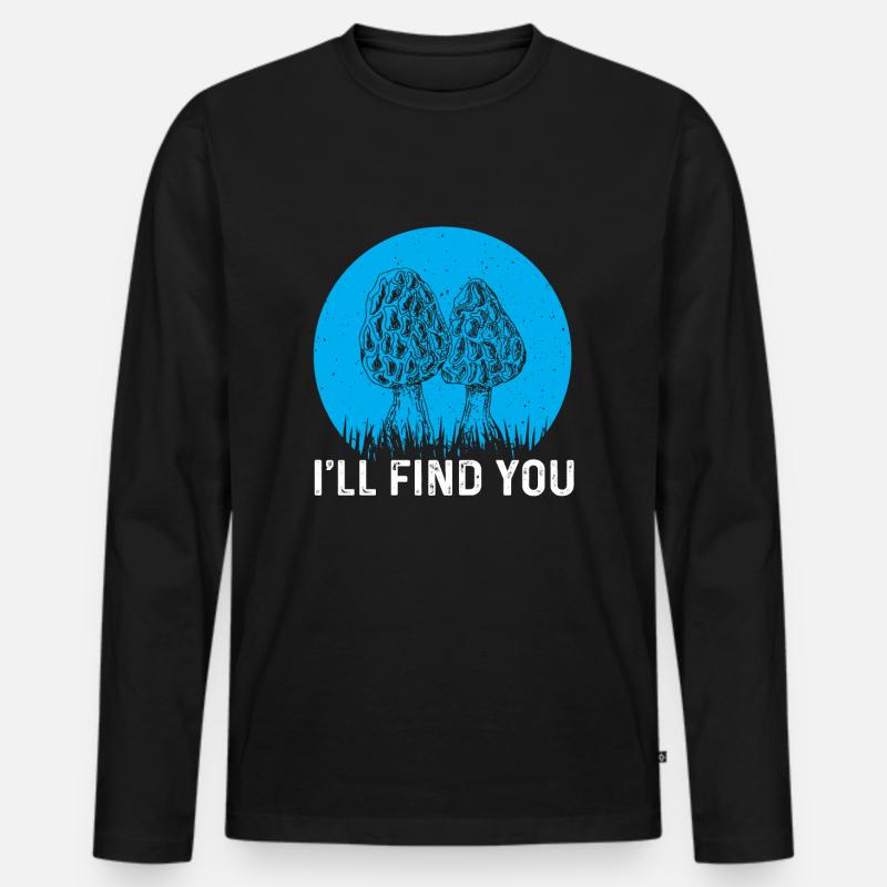 Morcheln Geschenk - Männer Premium Bio Langarmshirt - Schwarz