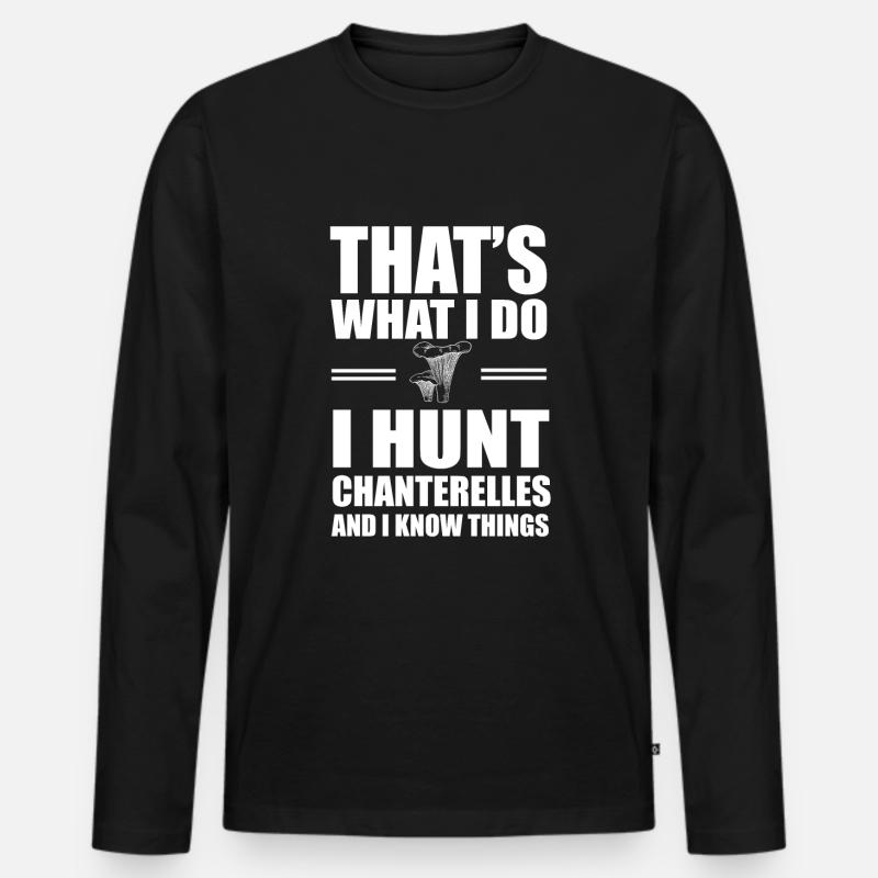 Pfifferling Jäger - Männer Premium Bio Langarmshirt - Schwarz