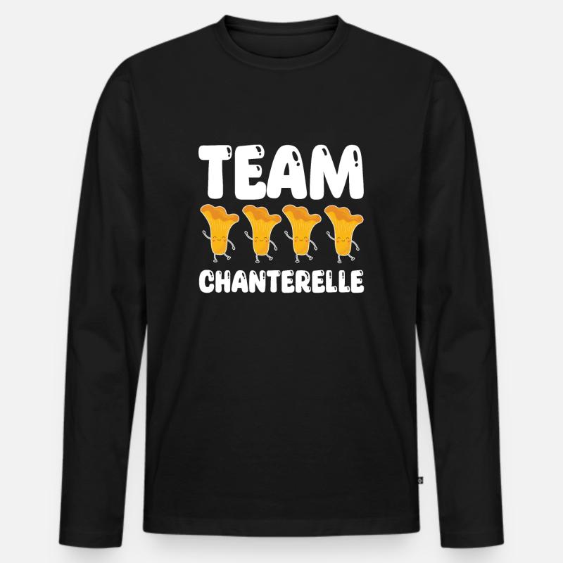 Team Pfifferling - Männer Premium Bio Langarmshirt - Schwarz