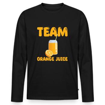 Jus d’orange de l’équipe - T-shirt manches longues Premium bio Homme - noir - Devant - Nico (187cm)