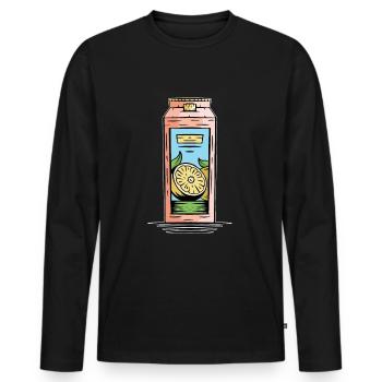Jus d'orange - T-shirt manches longues Premium bio Homme - noir - Devant - Nico (187cm)