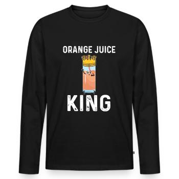 Jus d’orange King - T-shirt manches longues Premium bio Homme - noir - Devant - Nico (187cm)