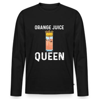 Jus d’orange Queen - T-shirt manches longues Premium bio Homme - noir - Devant - Nico (187cm)