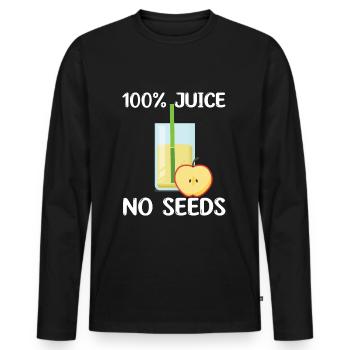 Jus de pomme - T-shirt manches longues Premium bio Homme - noir - Devant - Nico (187cm)