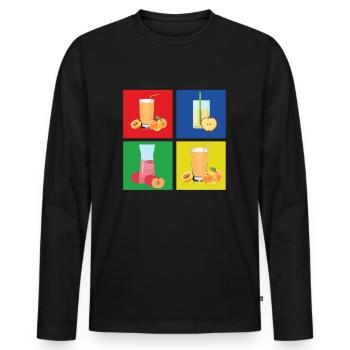 Jus de fruit - T-shirt manches longues Premium bio Homme - noir - Devant - Nico (187cm)