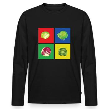 Kohl - Männer Premium Bio Langarmshirt - Schwarz - Vorne - Nico (187cm)