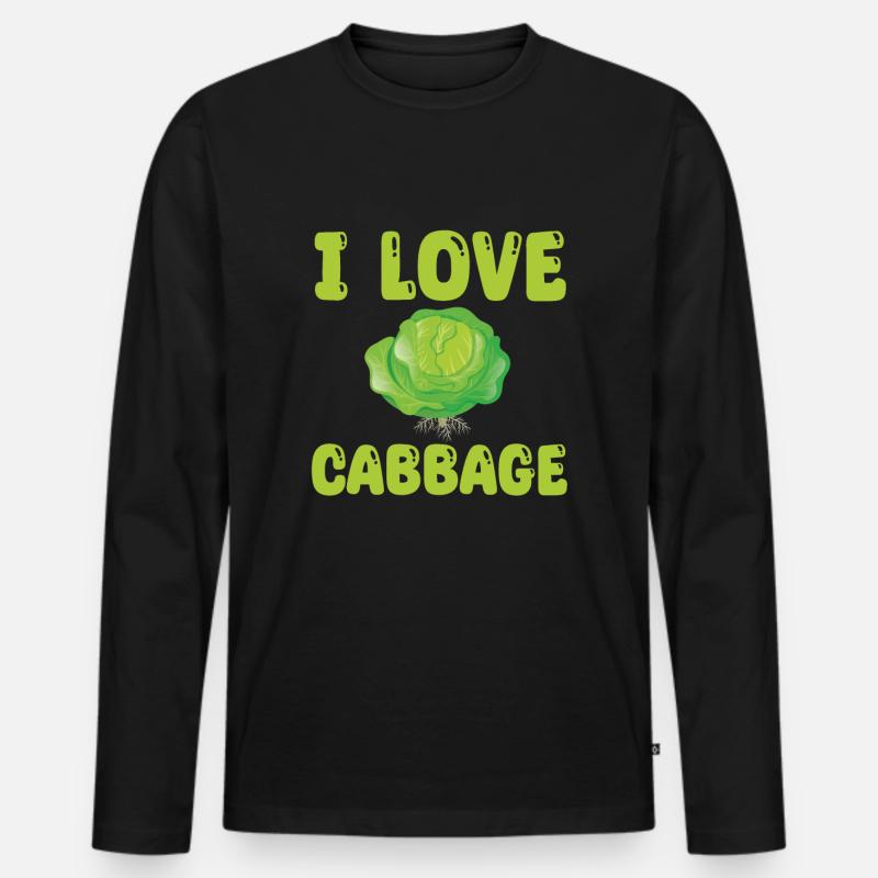 Ich Liebe Kohl - Männer Premium Bio Langarmshirt - Schwarz