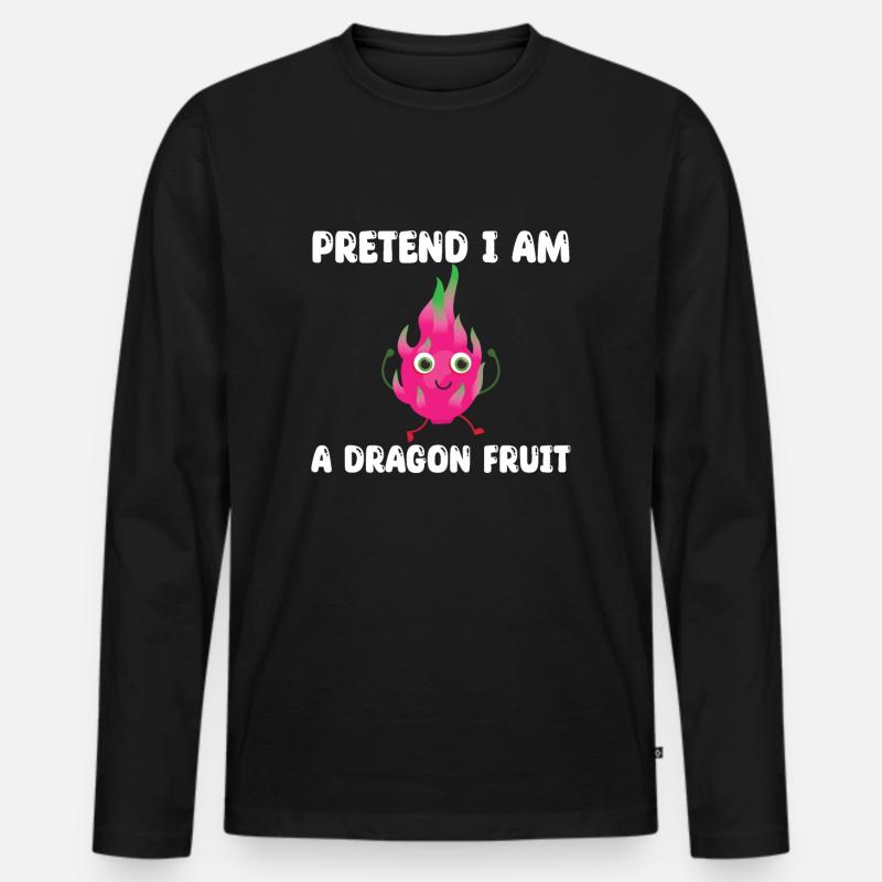 Drachenfrucht Shirt - Männer Premium Bio Langarmshirt - Schwarz
