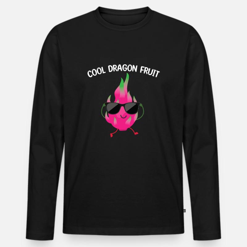 Coole Drachenfrucht - Männer Premium Bio Langarmshirt - Schwarz