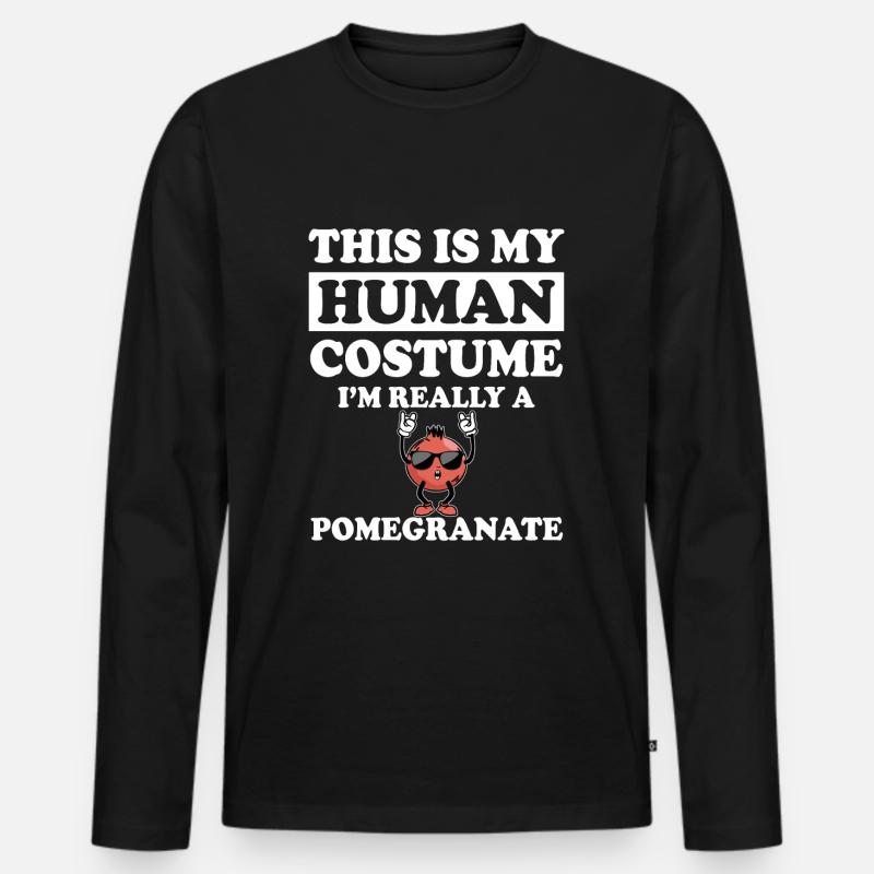Granatapfel Spruch - Männer Premium Bio Langarmshirt - Schwarz