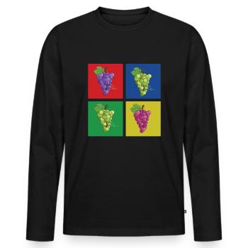 Trauben - Männer Premium Bio Langarmshirt - Schwarz - Vorne - Nico (187cm)