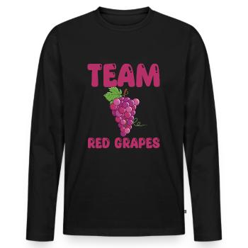 Équipe Raisins Rouges - T-shirt manches longues Premium bio Homme - noir - Devant - Nico (187cm)