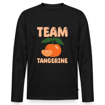 Équipe Mandarin - T-shirt manches longues Premium bio Homme - noir - Devant - Nico (187cm)