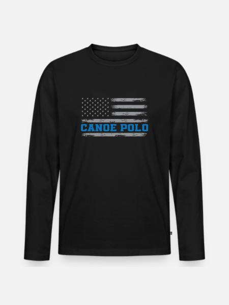 Kanupolo America - Men's Premium Organic Long Sleeve Shirt - black