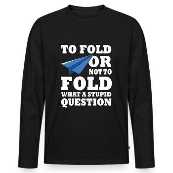 Paper Plane Gift - Men's Premium Organic Long Sleeve Shirt - black - Front - Nico (187cm)