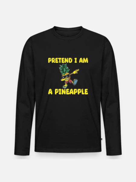 Dabbing Pineapple Shirt - Men's Premium Organic Long Sleeve Shirt - black
