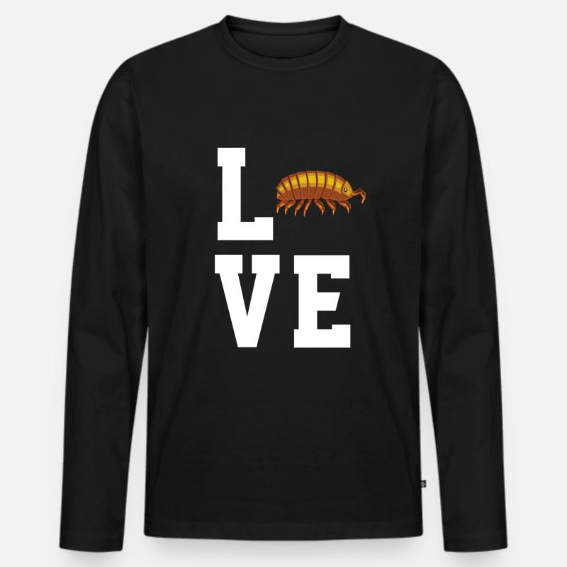 Liebe Asseln - Männer Premium Bio Langarmshirt - Schwarz
