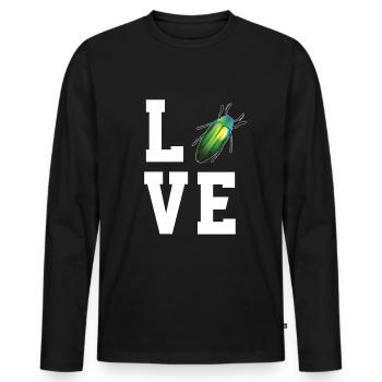 Chers coléoptères magnifiques - T-shirt manches longues Premium bio Homme - noir - Devant - Nico (187cm)