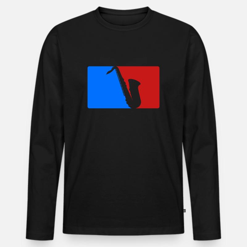 Saxophon - Männer Premium Bio Langarmshirt - Schwarz