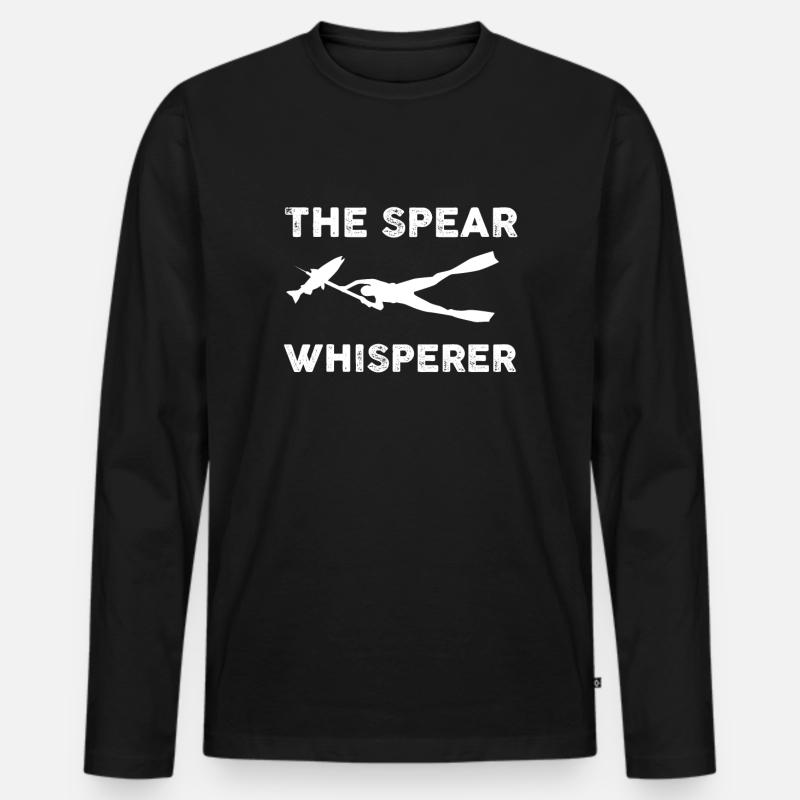 Speerfischen Geschenk - Männer Premium Bio Langarmshirt - Schwarz