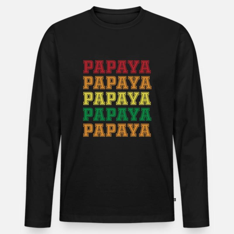 Papaya - Männer Premium Bio Langarmshirt - Schwarz