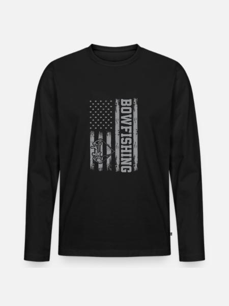 Bow Fishing America - Men's Premium Organic Long Sleeve Shirt - black