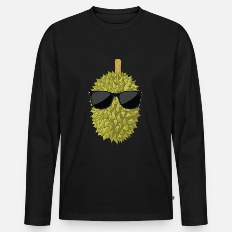 Durian - Männer Premium Bio Langarmshirt - Schwarz
