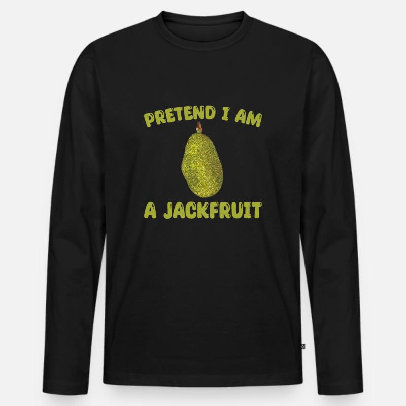 Jackfrucht - Männer Premium Bio Langarmshirt - Schwarz