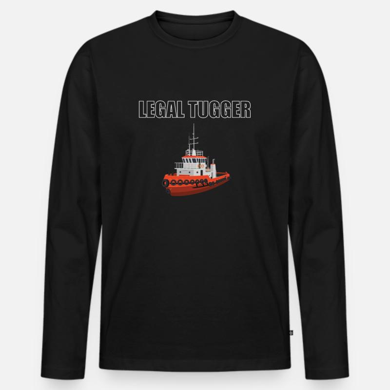 Schleppschiff - Männer Premium Bio Langarmshirt - Schwarz