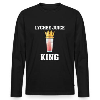 Lychee Saft König - Männer Premium Bio Langarmshirt - Schwarz - Vorne - Nico (187cm)