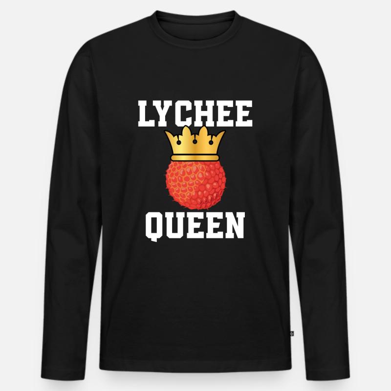 Litschi Königin - Männer Premium Bio Langarmshirt - Schwarz